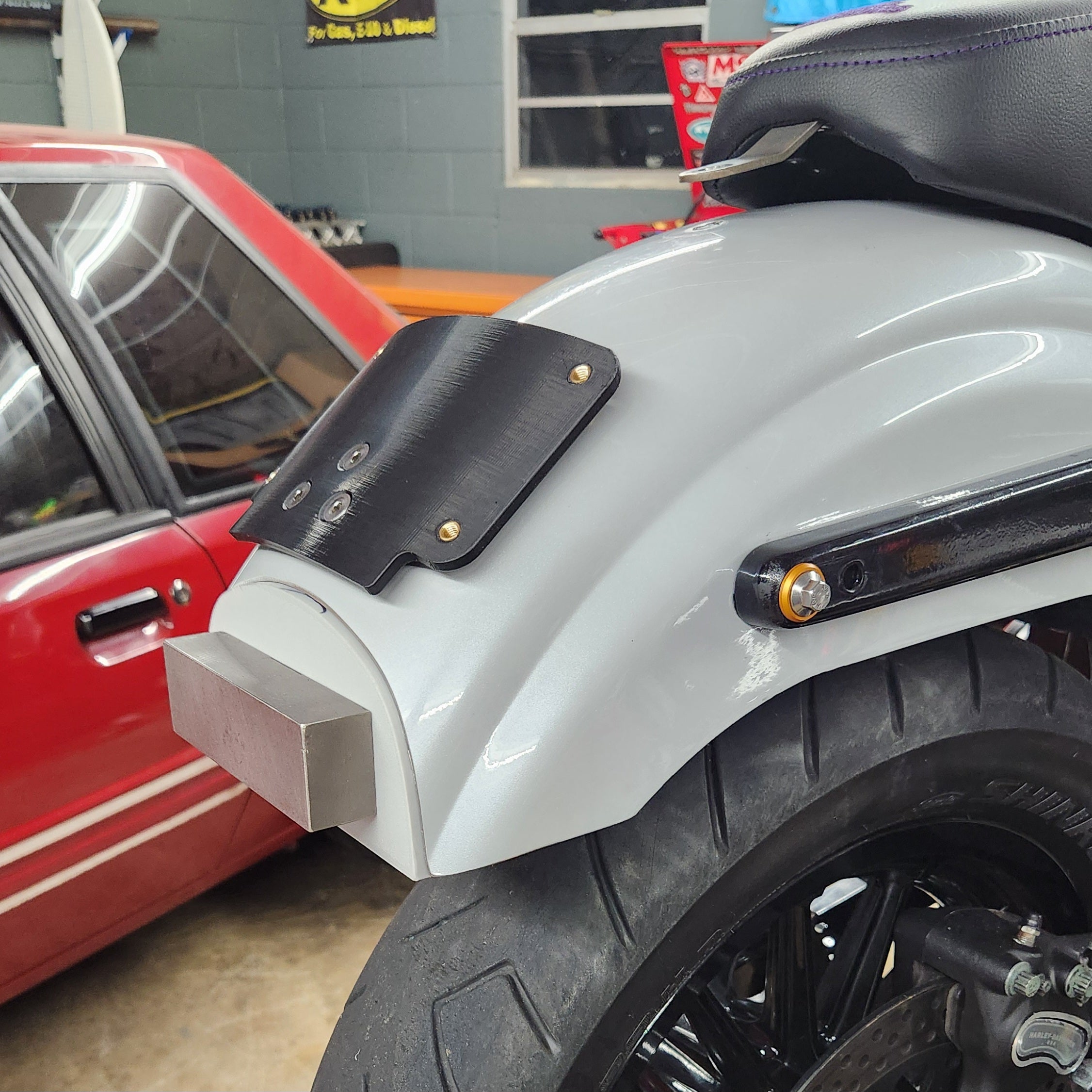 Better Built Moto Lay Down License Plate Mount With Taillight Option